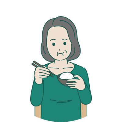 イメージ図_食事中のみこまず口の中にたくさん食べ物が残っている